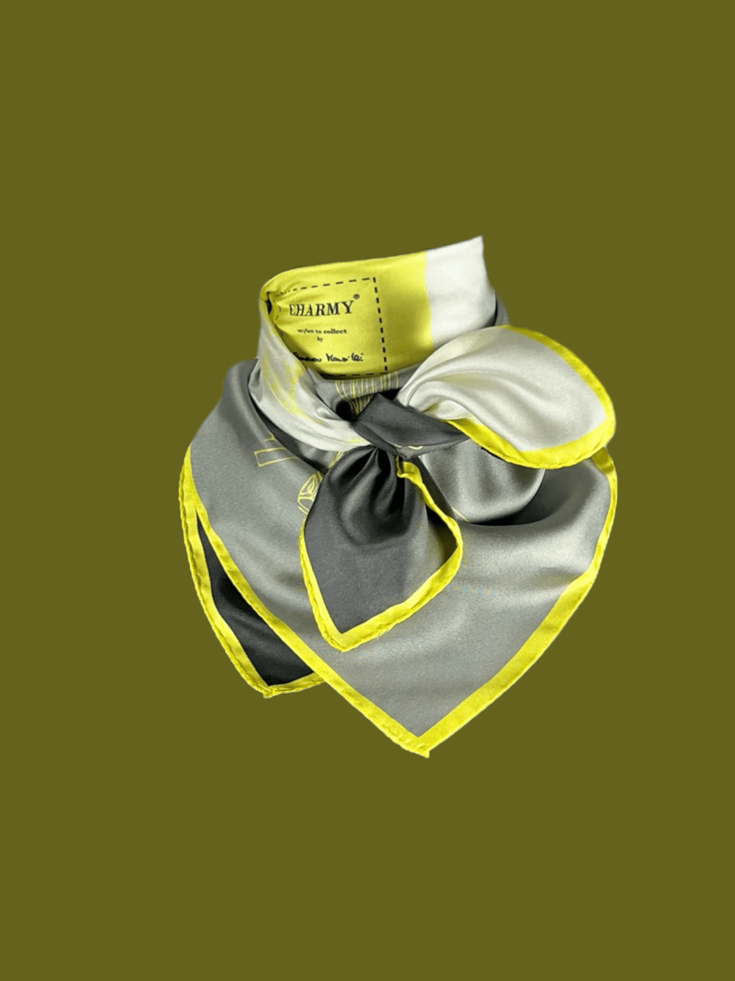 Lenço em seda 65x65 cm "pastel damier" - charmystyles